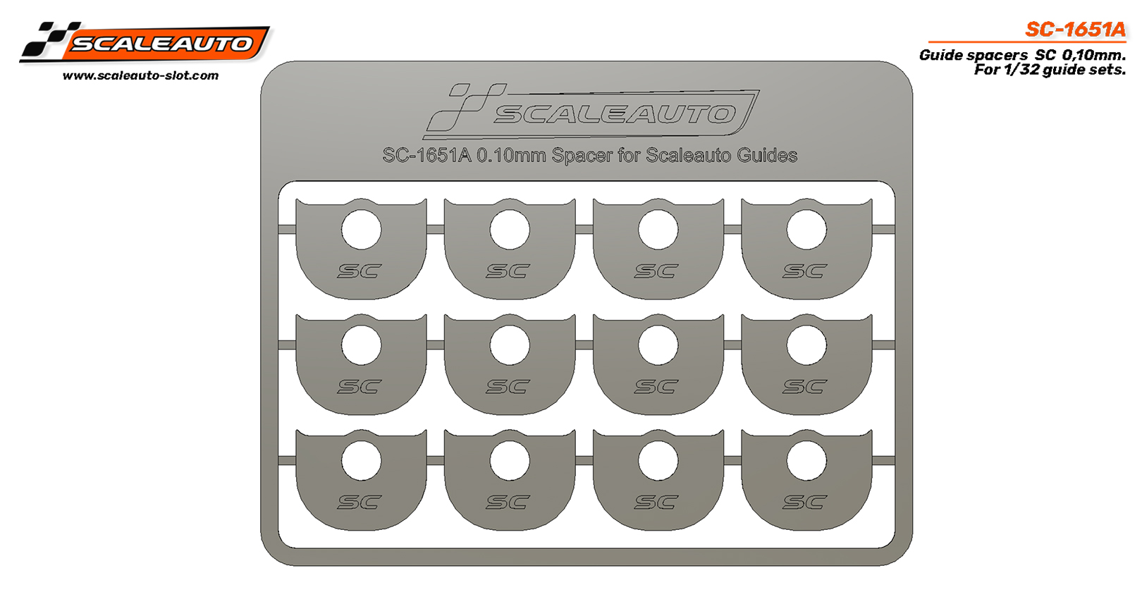 SC-1651A GUIDE SPACERS 0.10MM FOR 1:32 SCALE GUIDES