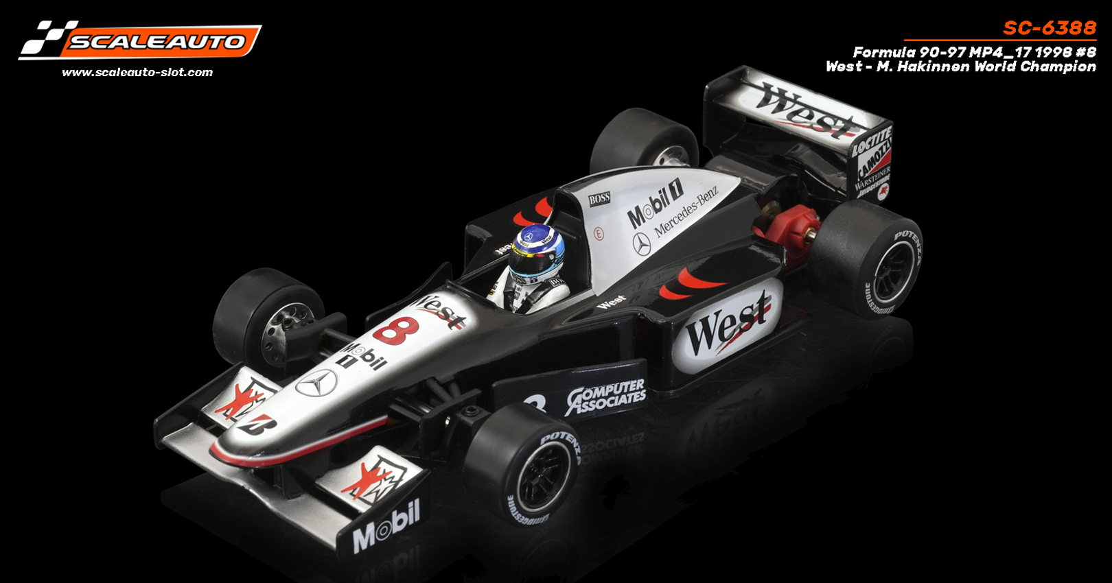 SC-6388 Formula 90-97 MP4_17 1998 #8 West M. Hakinnen World Champion