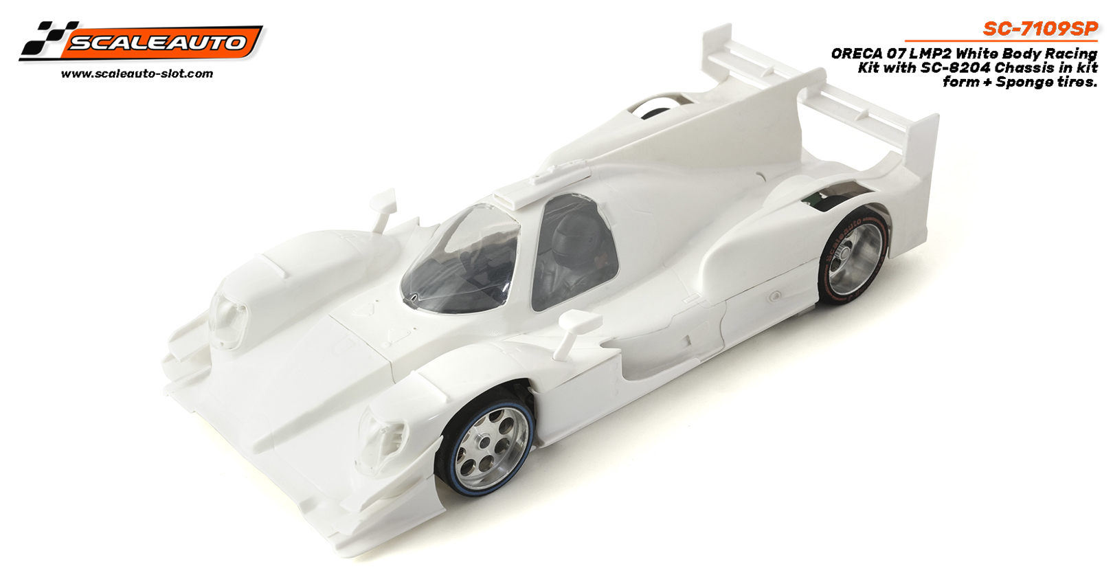 SC-7109SP LMP  Oreca-07  White body racing kit with Sport XL chassis and sponge tires.