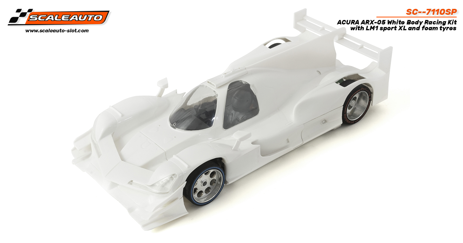 SC-7110SP LMP  Acura ARX-05  White body racing kit with Sport XL chassis and sponge tires
