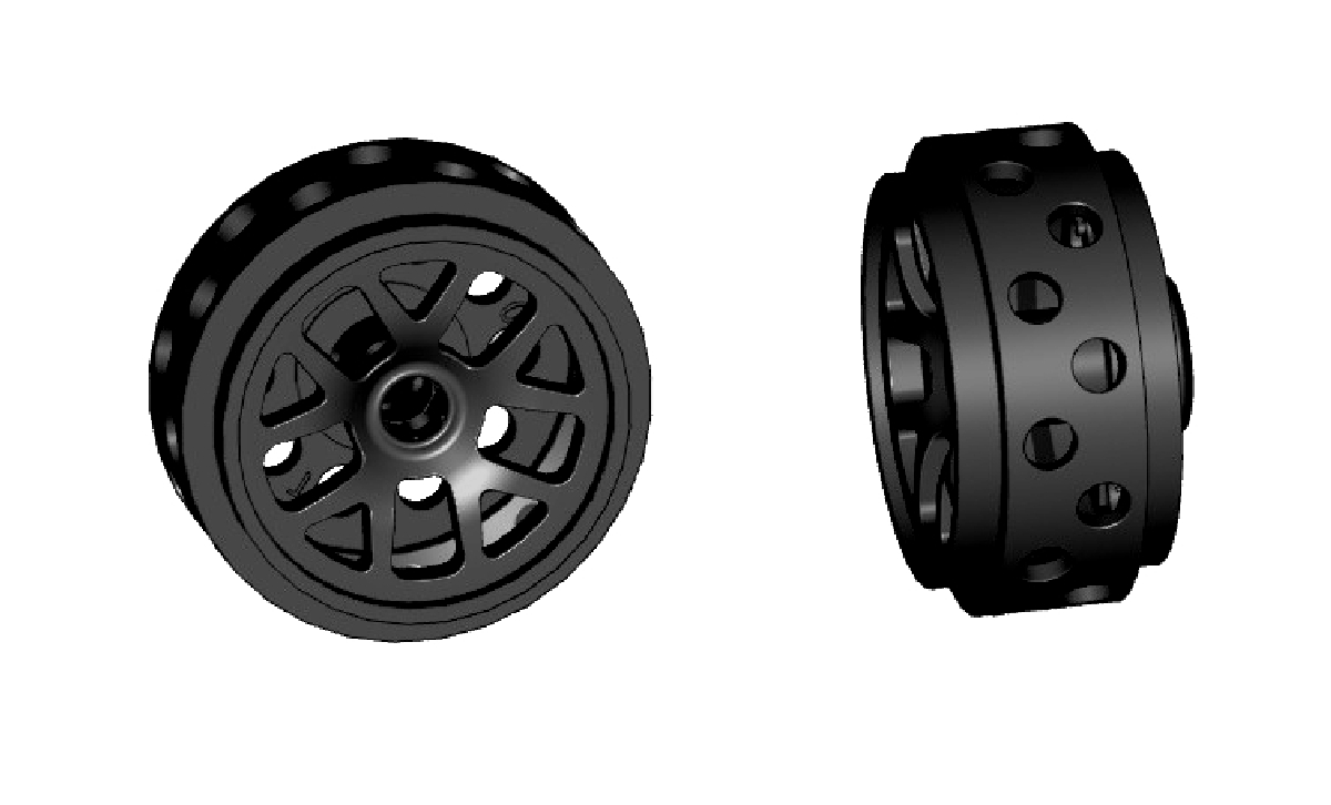 W17308215-3D 3D Ø17.3x8.2x1.5mm wheels, (2x)